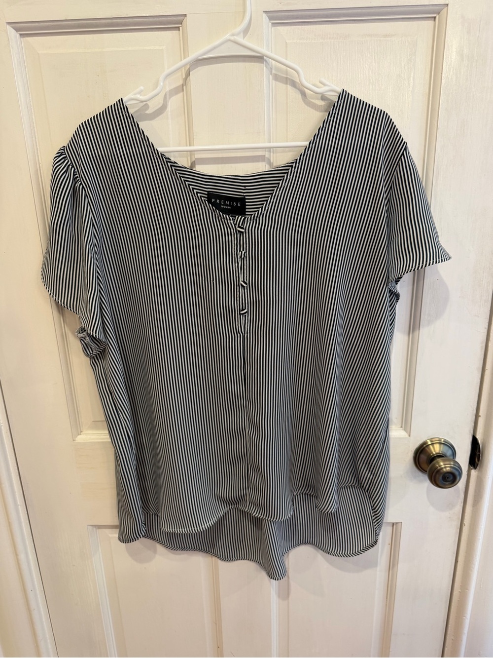 NEW Women’s Premise Striped Blouse- Flutter Sleeve- Size 1X MSRP $58
